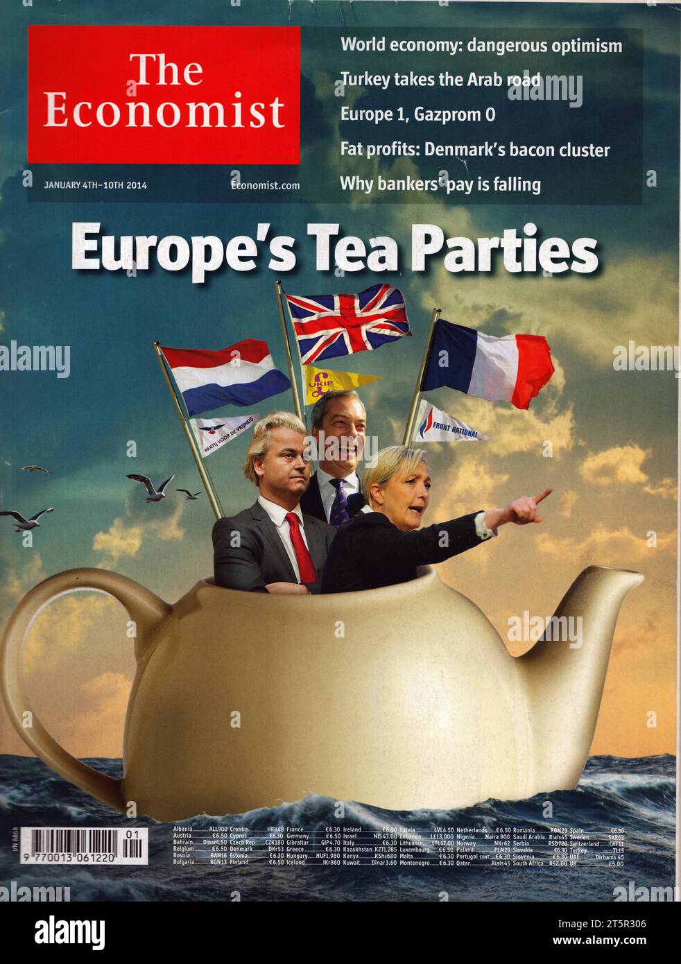 Cover page of The Economist magazine January 14, 2014 Stock Photo