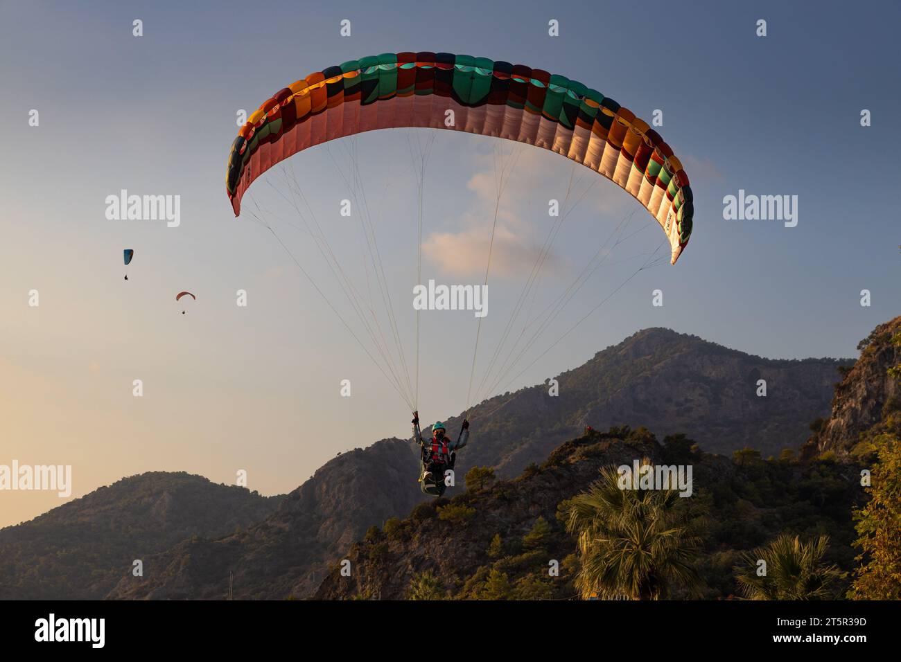 Paragliding, Oludeniz, Turkey Stock Photo