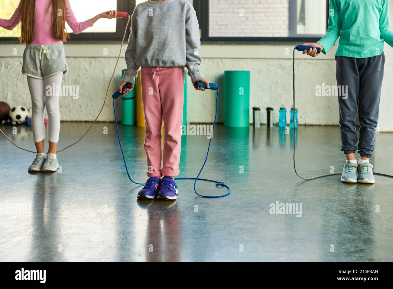 Child Jump Roping Tag Children girls skipping rope hi-res stock photography and images - Alamy