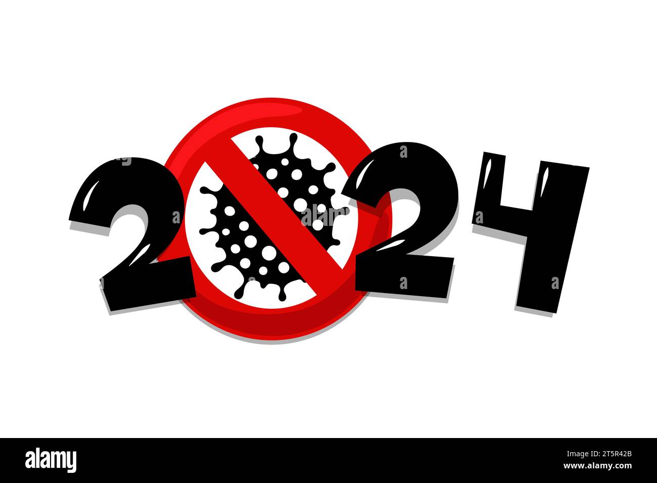 2025 number with coronavirus COVID19 epidemic stop sign. Holiday