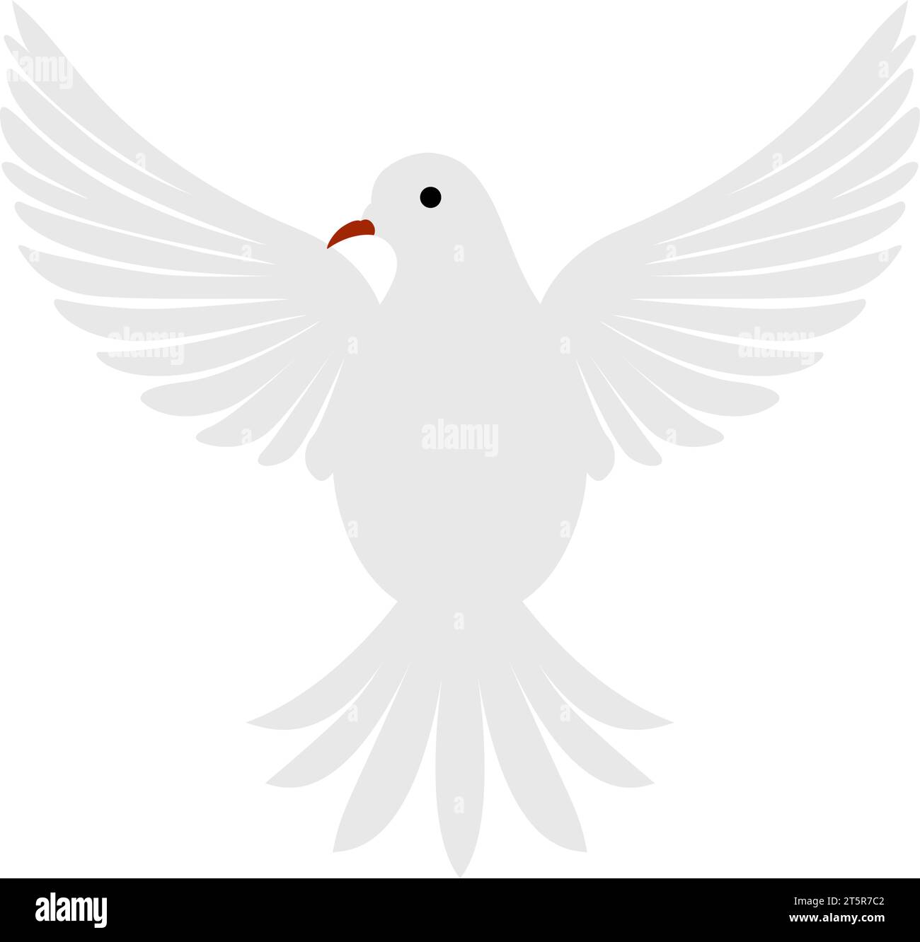 Flying white dove. Suitable for different religious designs. Vector Illustration. Stock Vector