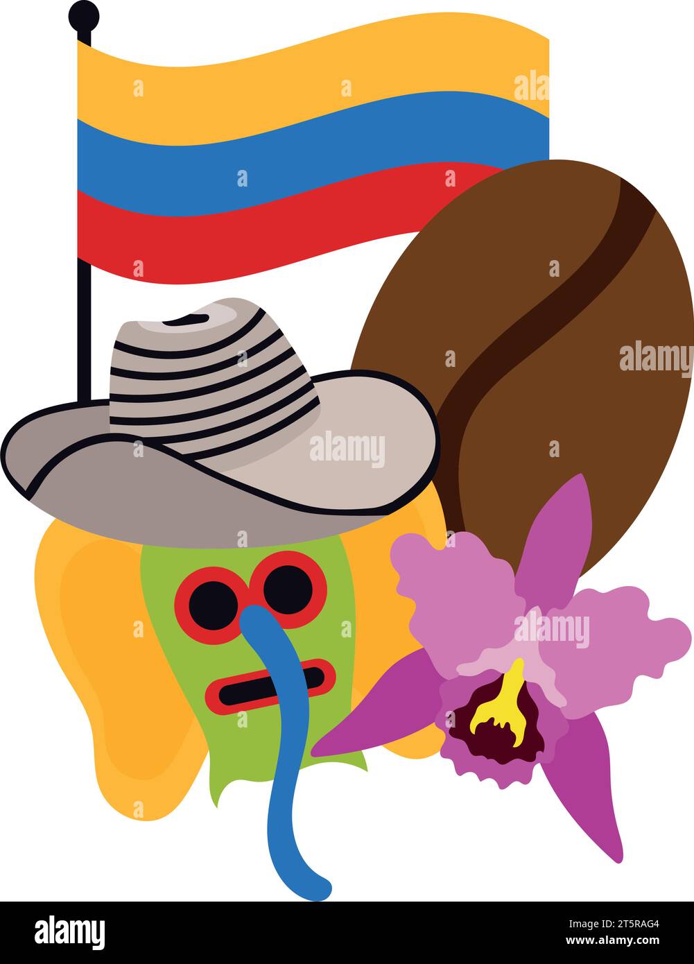 colombian culture things vector isolated Stock Vector