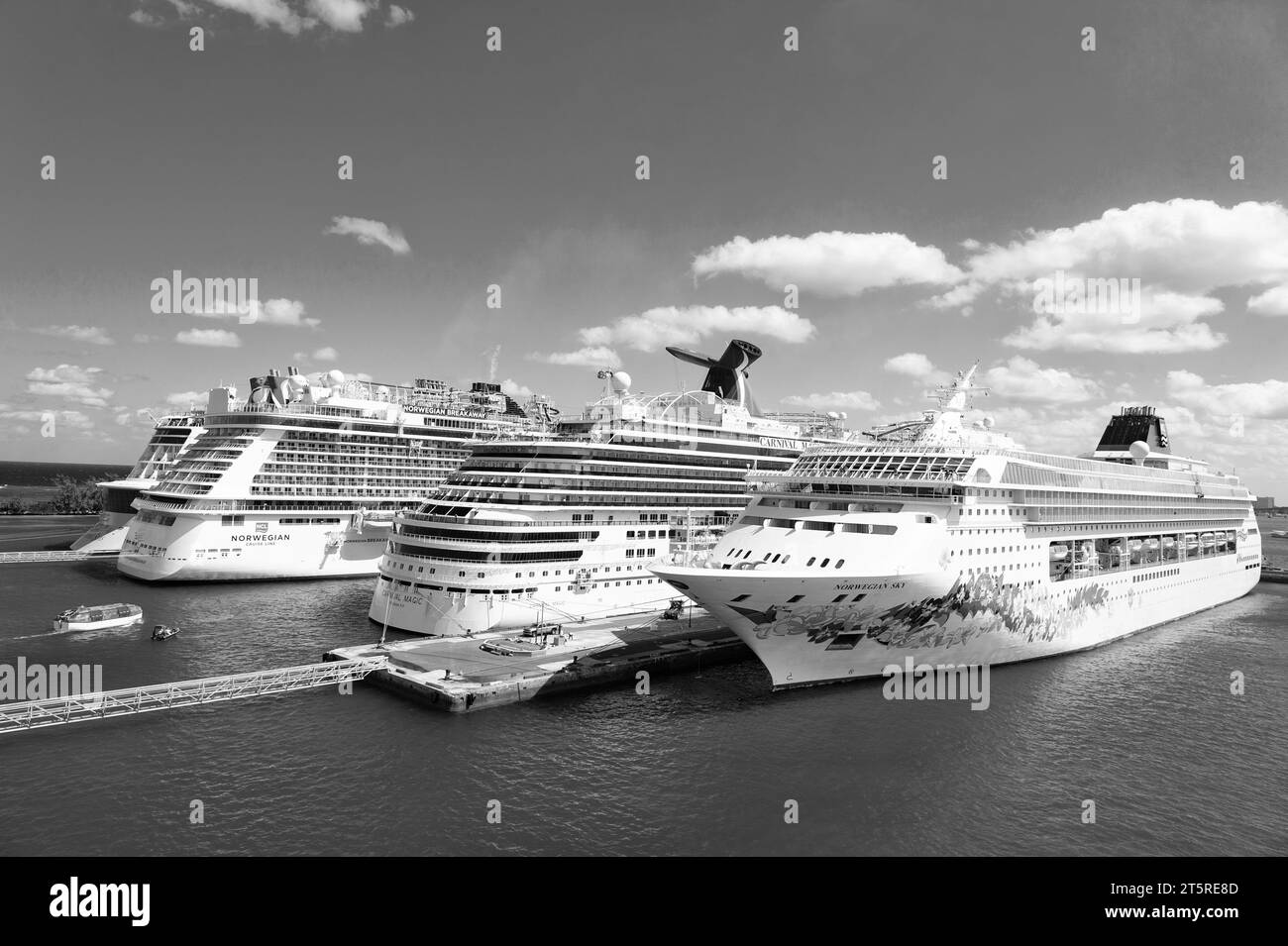 Nassau, Bahamas - Februay 18, 2016: terrific huge cruise ship for tour