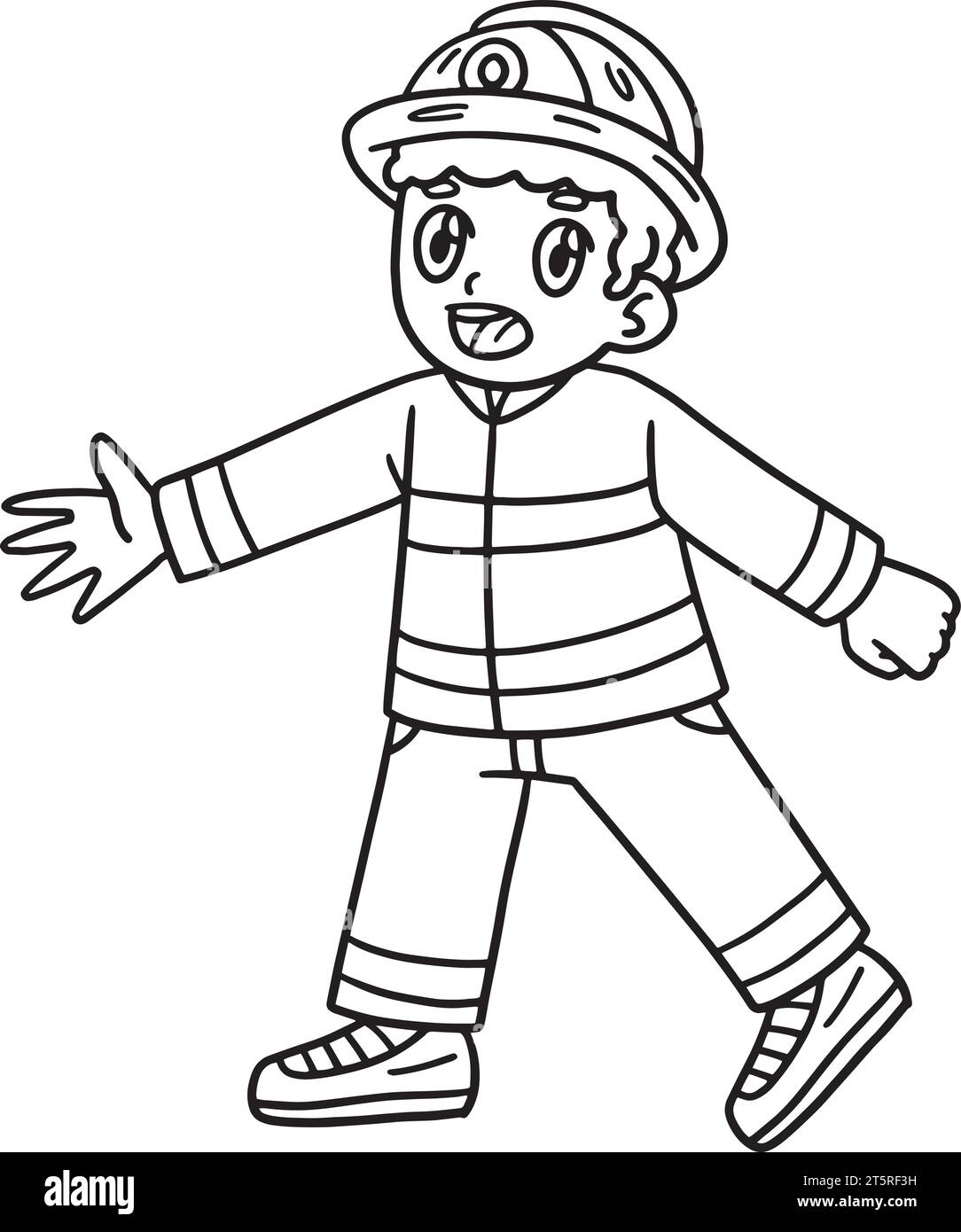 Firefighter Isolated Coloring Page for Kids Stock Vector Image & Art ...