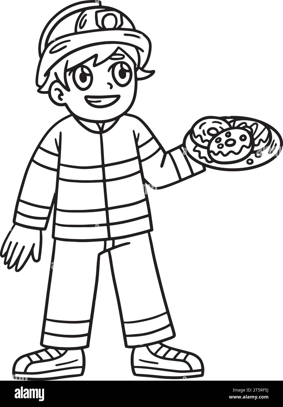 Firefighter Isolated Coloring Page for Kids Stock Vector Image & Art ...