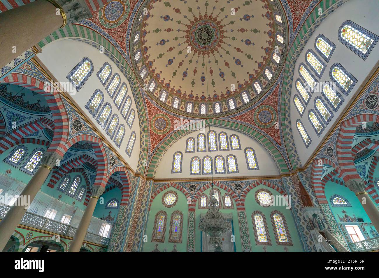 Eskisehir, Turkey - Aug 2, 2023: Resadiye Mosque interior,historically significant place of worship. Its elegant Ottoman architecture, adorned with Stock Photo