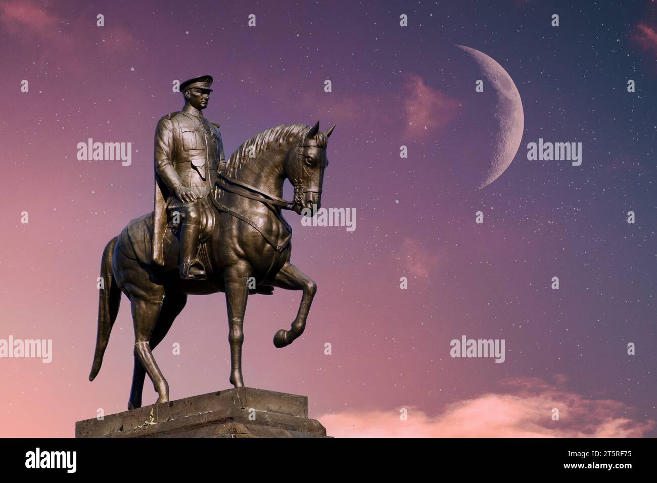Ataturk statue on the horse. 10 November Ataturk commemoration day