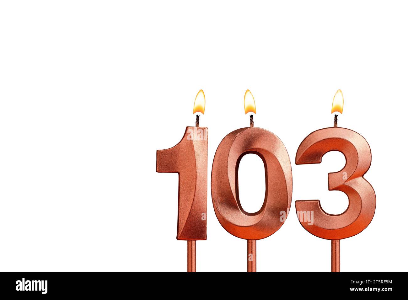 Birthday candle number 103 on white background Stock Photo - Alamy