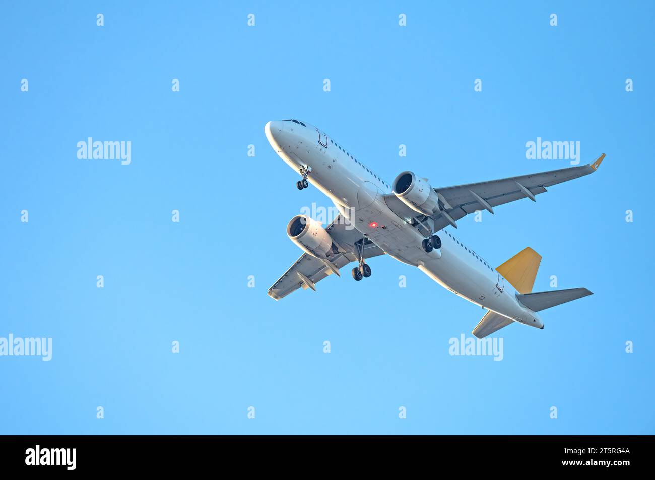 A passenger plane landing. Passenger plane flying in the sky. Aircraft