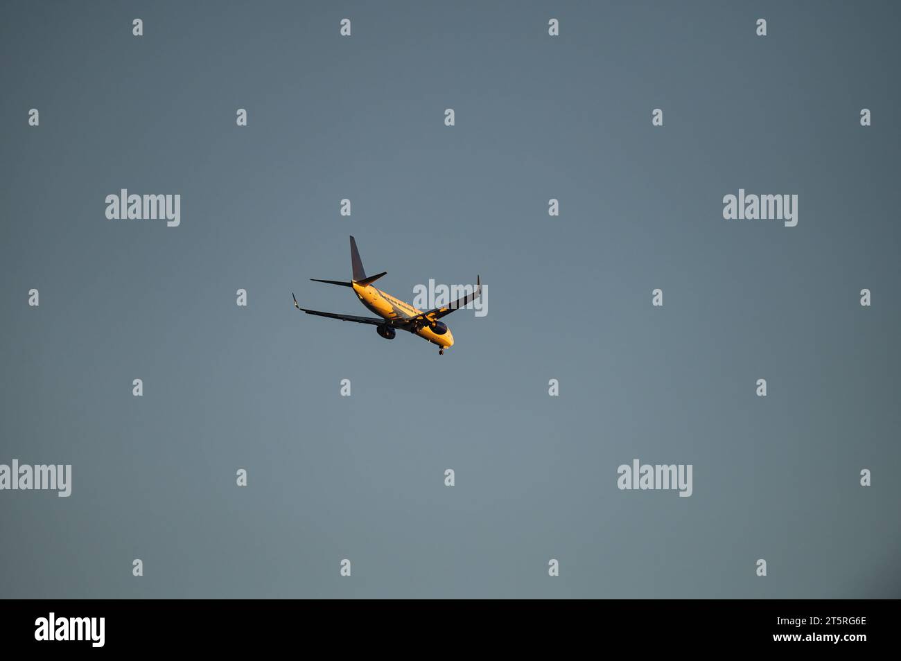 A passenger plane landing. Passenger plane flying in the sky. Aircraft