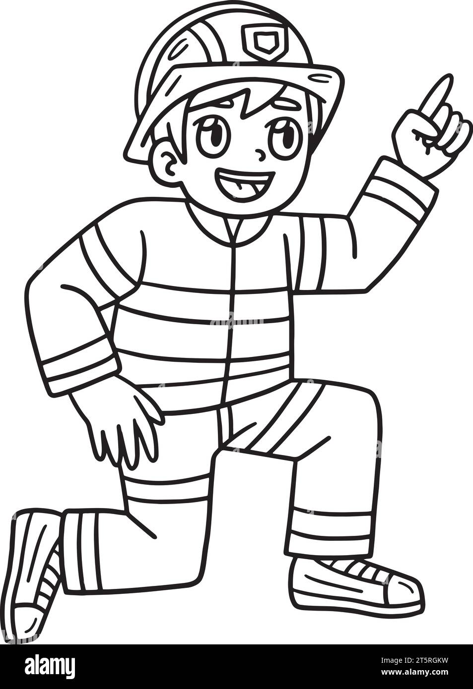 Firefighter Isolated Coloring Page for Kids Stock Vector Image & Art ...