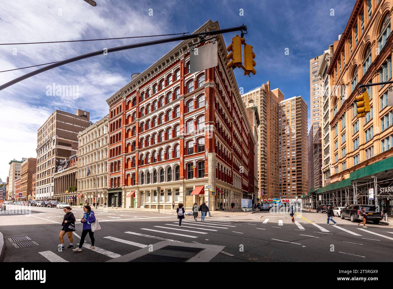 New York, USA - April 23, 2023: The Astor Place Building at 444 Lafayette Street was built in 1876 and is a cast iron building designed by Griffith Th Stock Photo