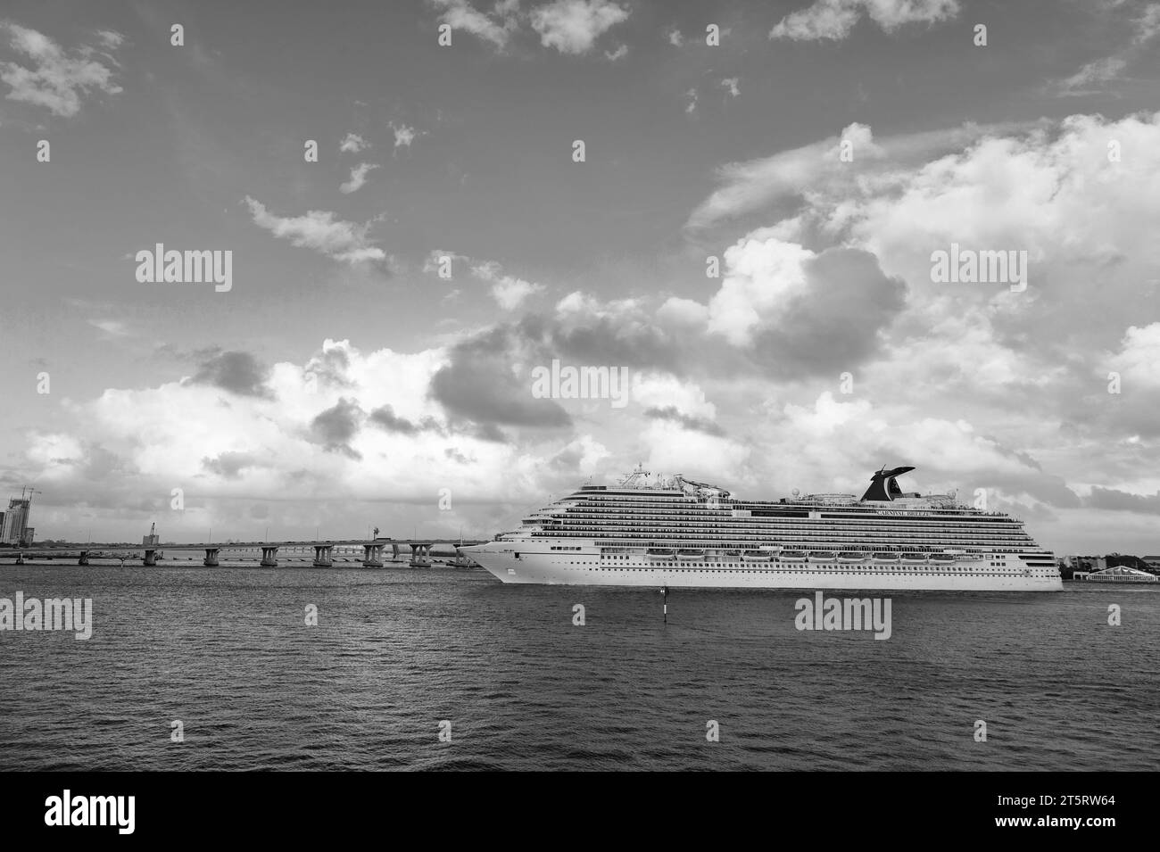 Miami, Florida USA - December 27, 2015: Carnival Cruise Lines big ship