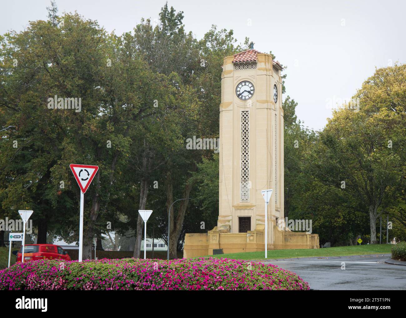The historic Clock Tower in Cambridge, New Zealand Stock Photo