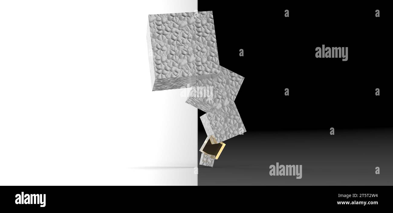 cube stacked rendering, computer generated images Stock Photo