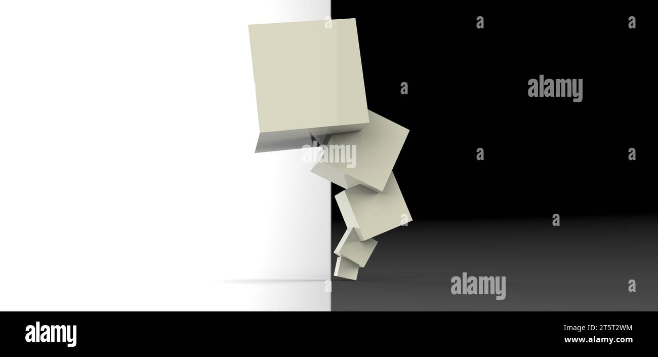 cube stacked rendering, computer generated images Stock Photo