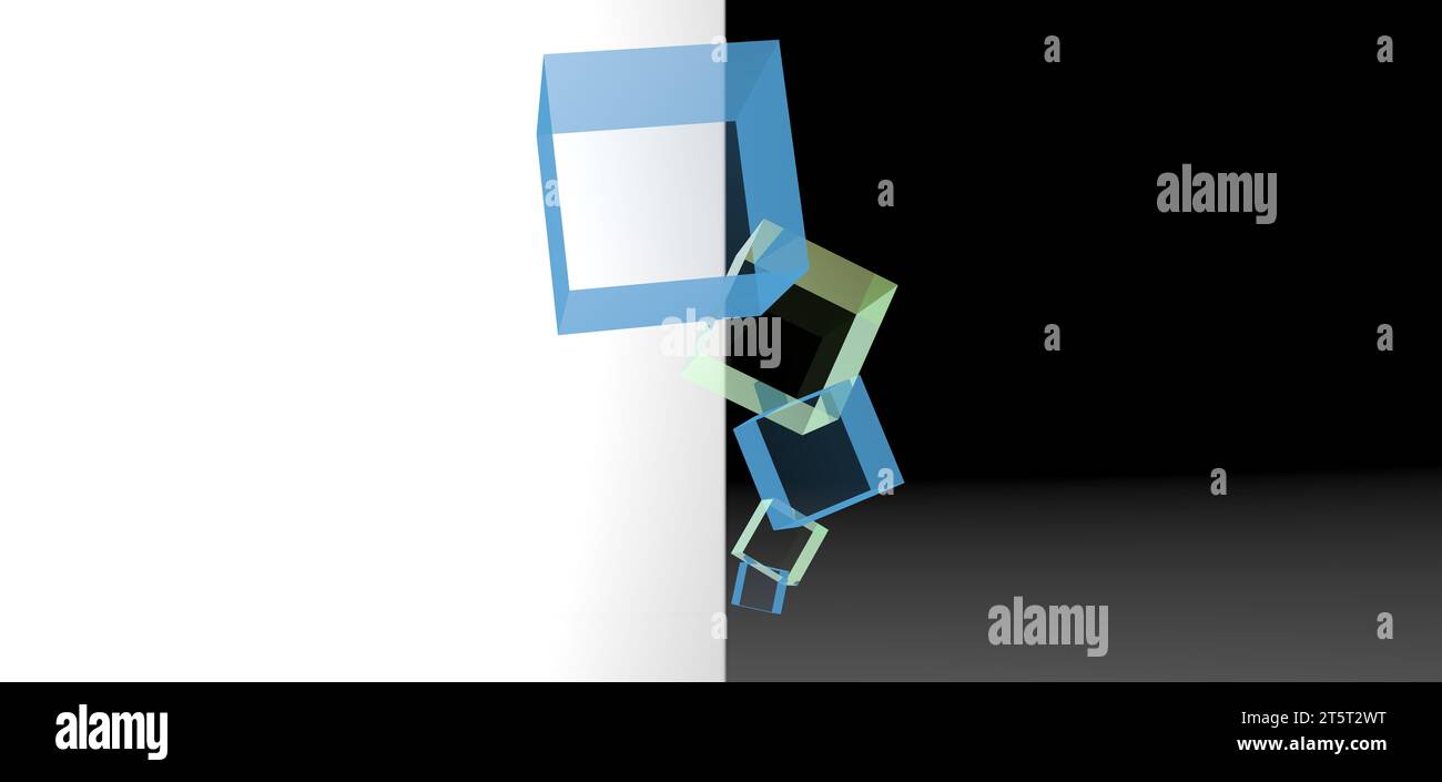 cube stacked rendering, computer generated images Stock Photo