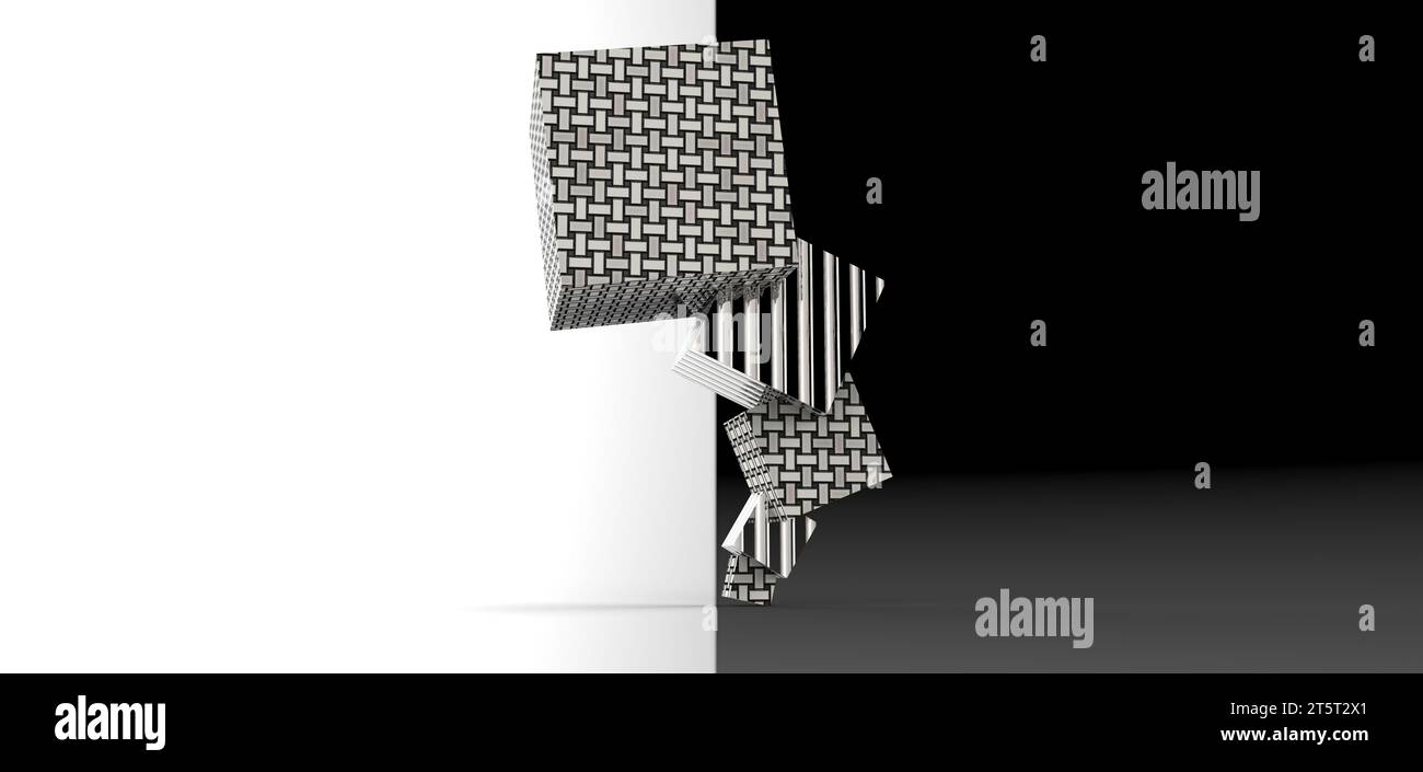 cube stacked rendering, computer generated images Stock Photo
