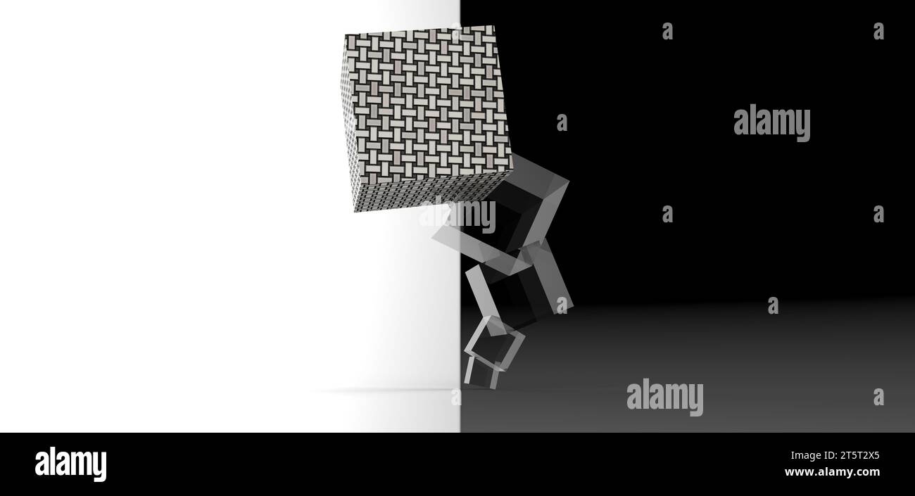 cube stacked rendering, computer generated images Stock Photo