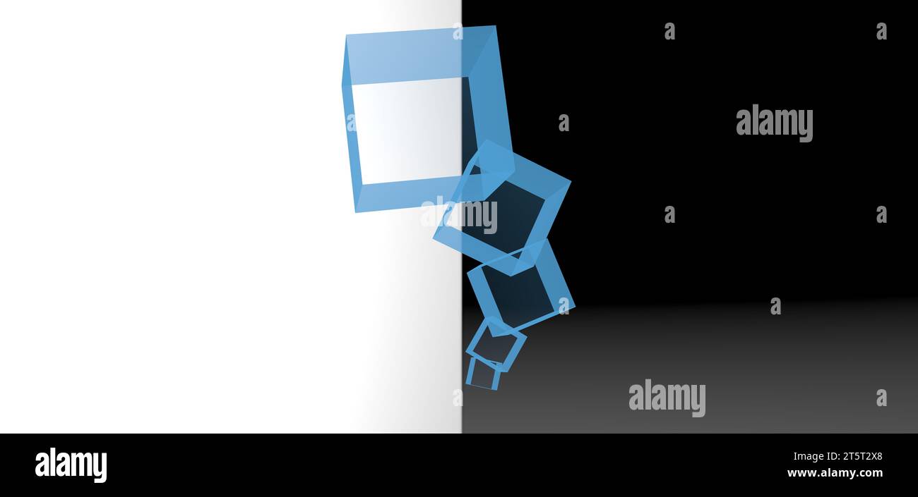 cube stacked rendering, computer generated images Stock Photo