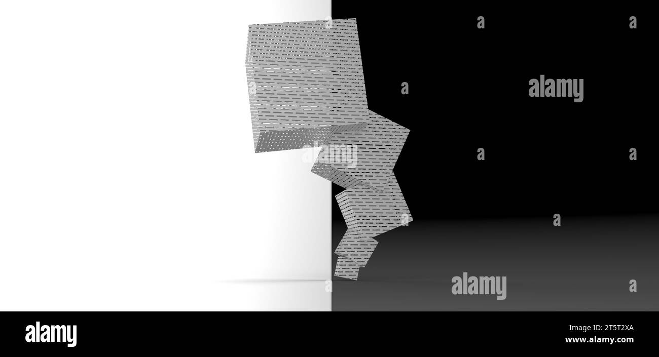cube stacked rendering, computer generated images Stock Photo