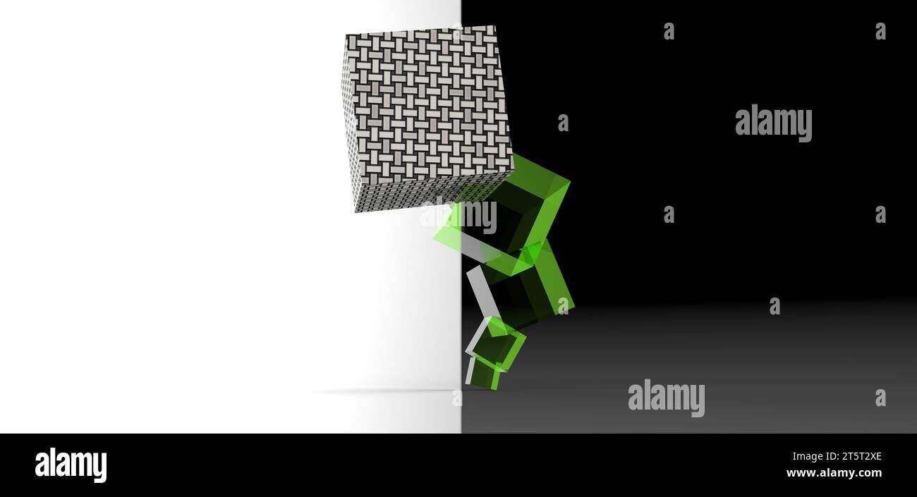 cube stacked rendering, computer generated images Stock Photo