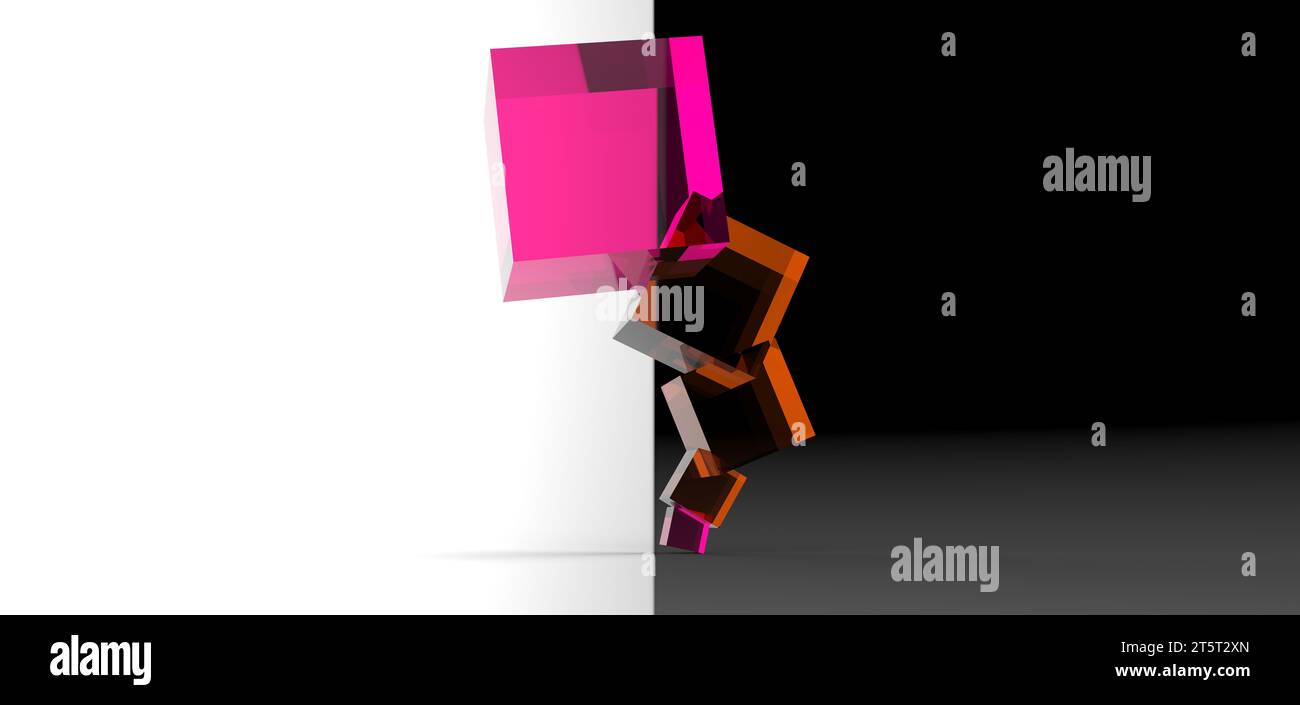 cube stacked rendering, computer generated images Stock Photo