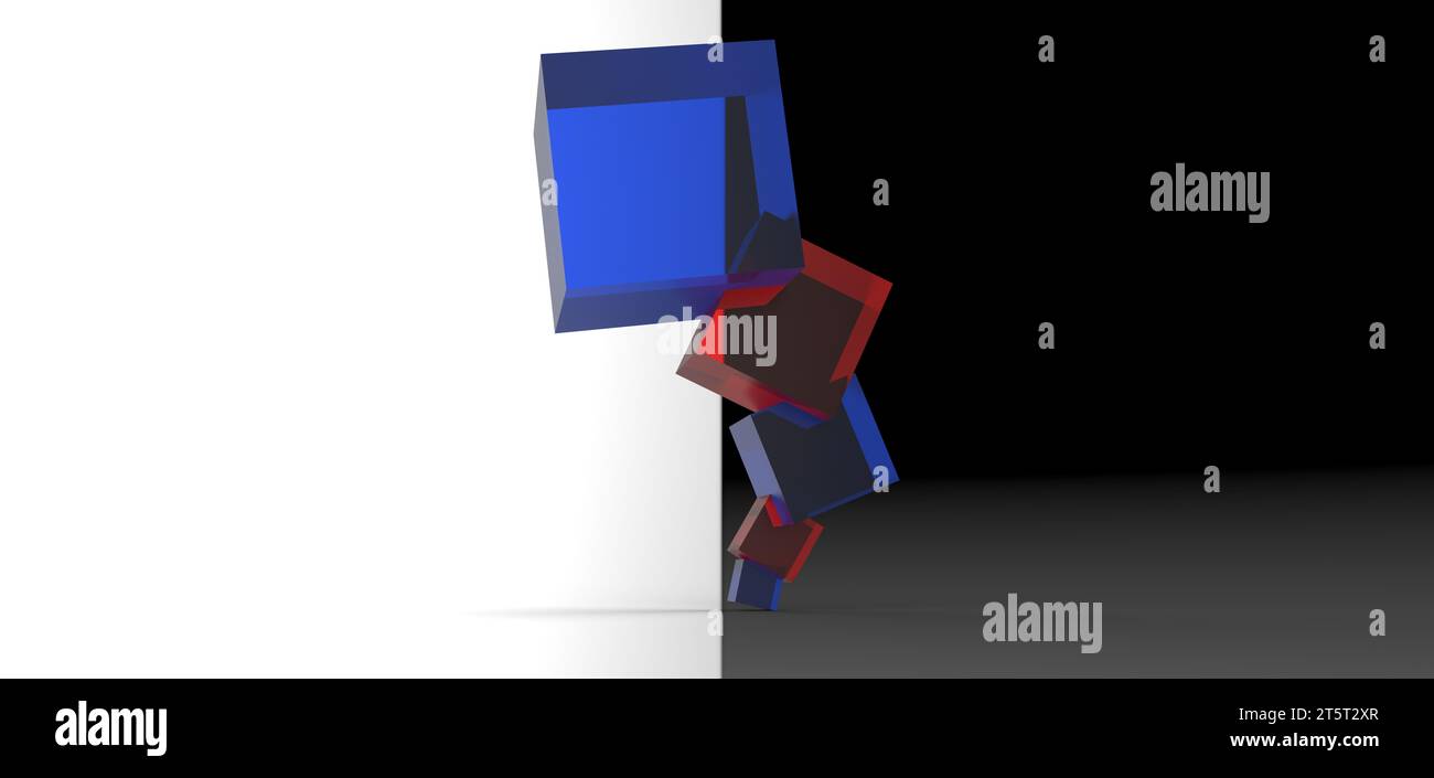cube stacked rendering, computer generated images Stock Photo