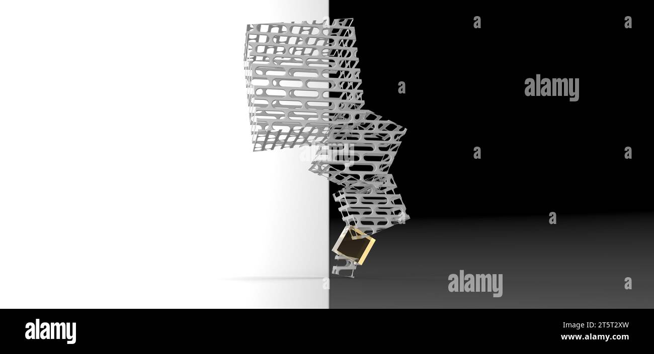 cube stacked rendering, computer generated images Stock Photo
