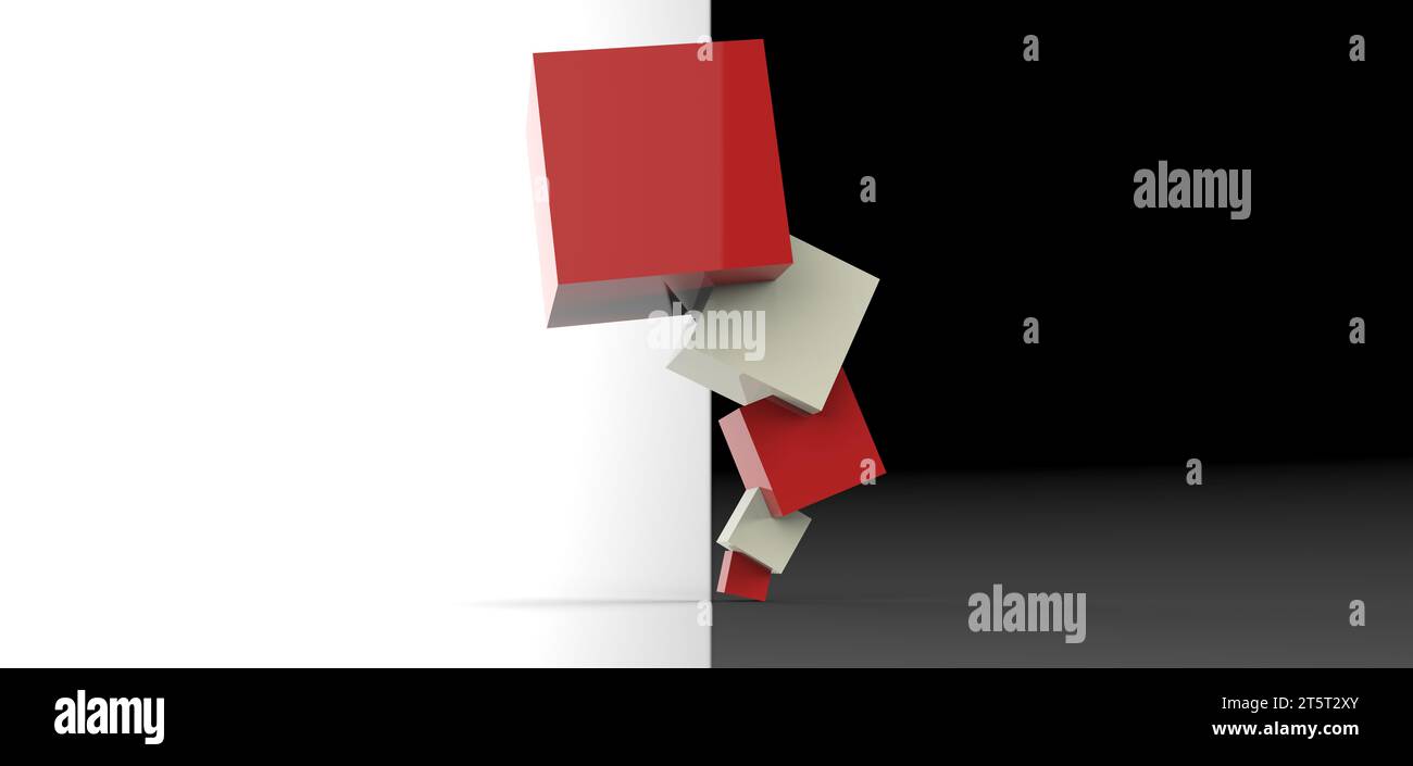 cube stacked rendering, computer generated images Stock Photo