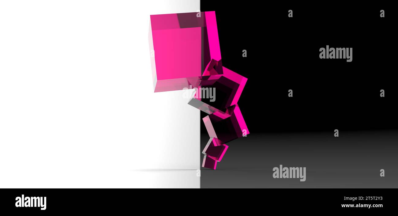 cube stacked rendering, computer generated images Stock Photo