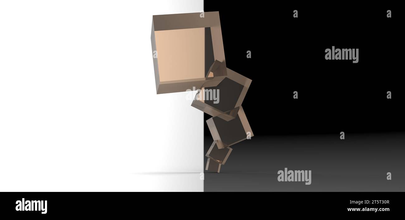 cube stacked rendering, computer generated images Stock Photo