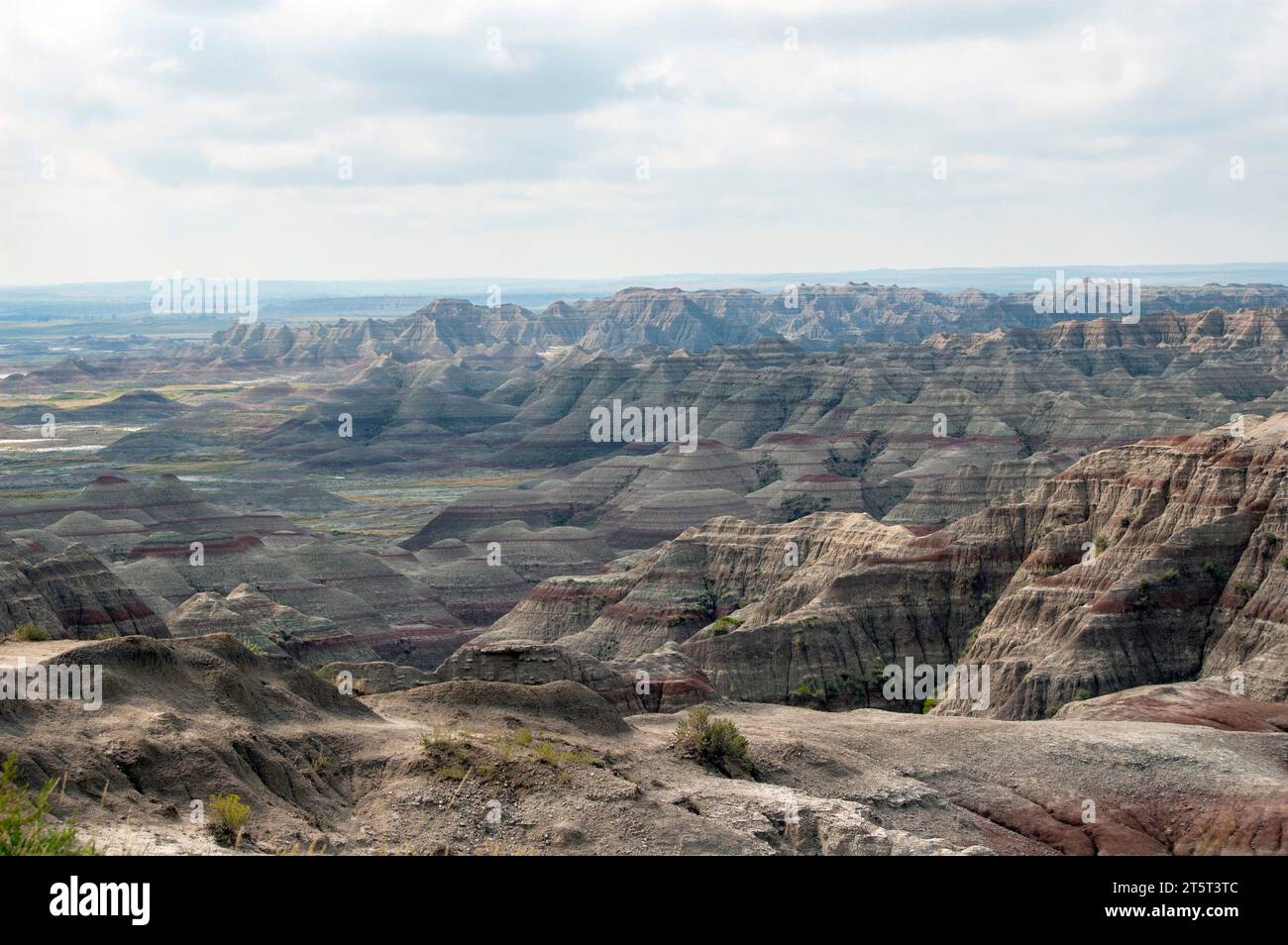 View of the badlands of South Dakota Stock Photo