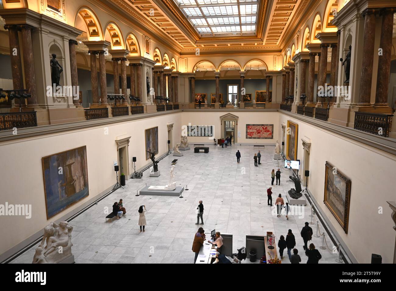 Inside the atrium of the Royal Museums of Fine Arts of Belgium (Musées royaux des Beaux-Arts de Belgique) – Brussels Belgium – 23 October 2023 Stock Photo