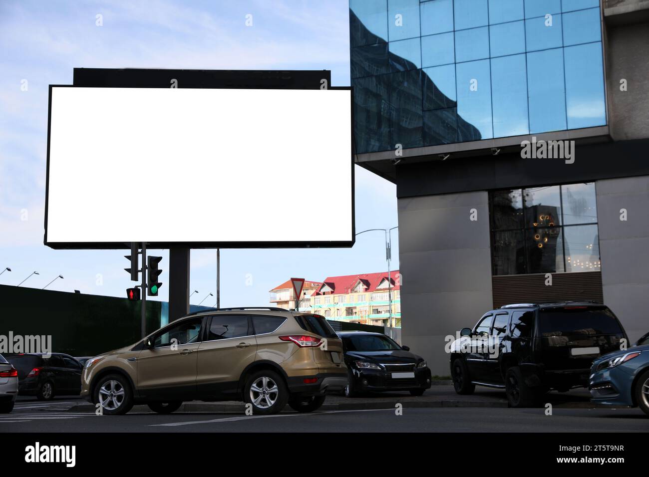Empty signboard in city. Mock-up for design Stock Photo - Alamy