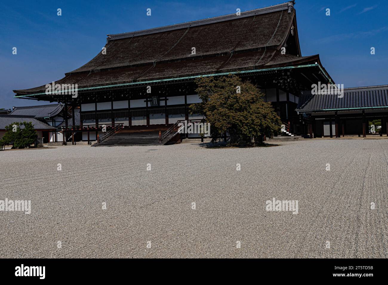 Kyoto Imperial Palace was a palace where successive emperors lived and conducted their political affairs for over 500 years from the Nanbokucho period Stock Photo
