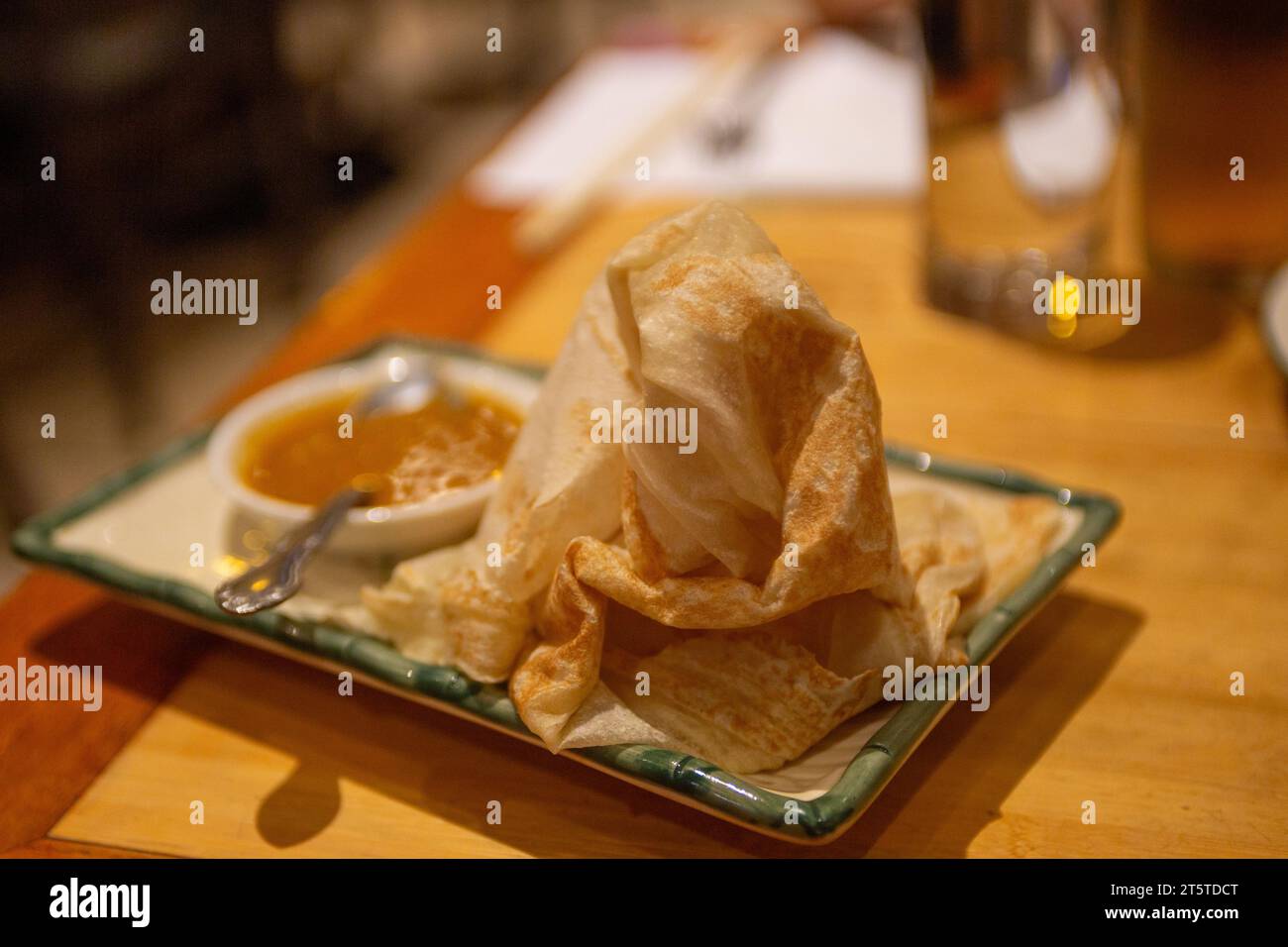 Appetizer of Roti Canai from Malaysia Stock Photo