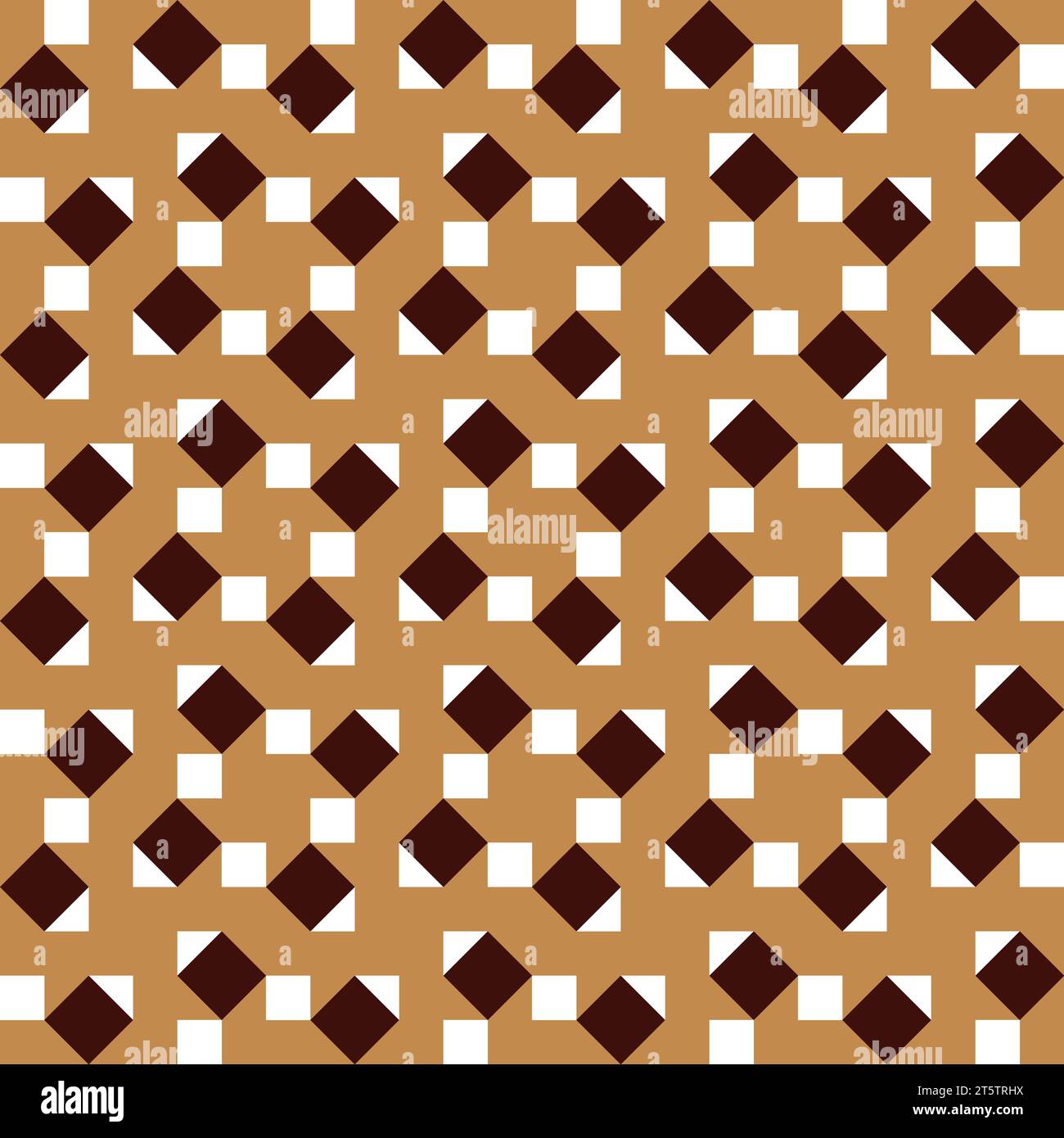 Seamless pattern with geometric motifs in 3 colors Stock Photo