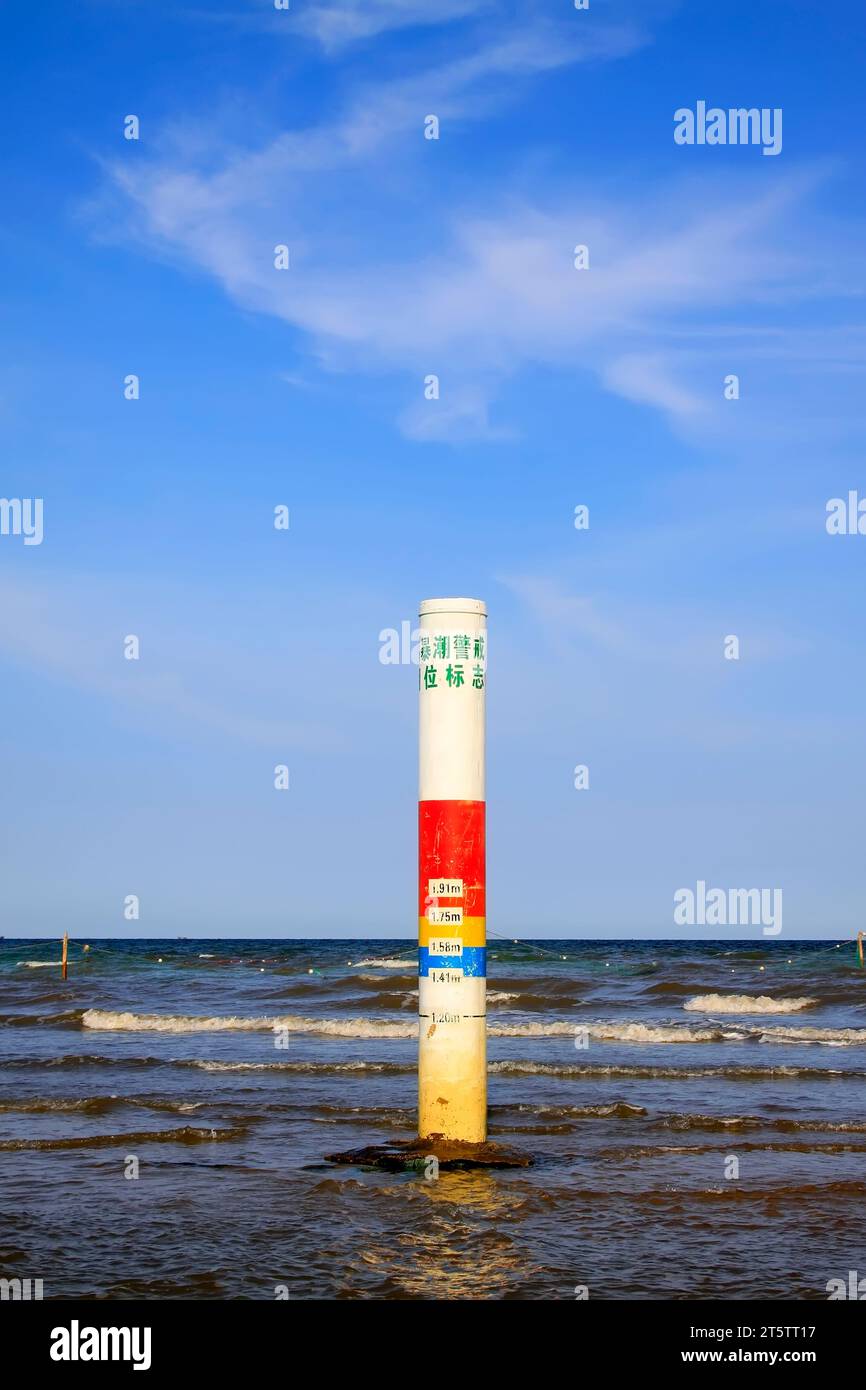 Surge Mark Examples storm surge alert water level mark, closeup of photo Stock Photo - Alamy