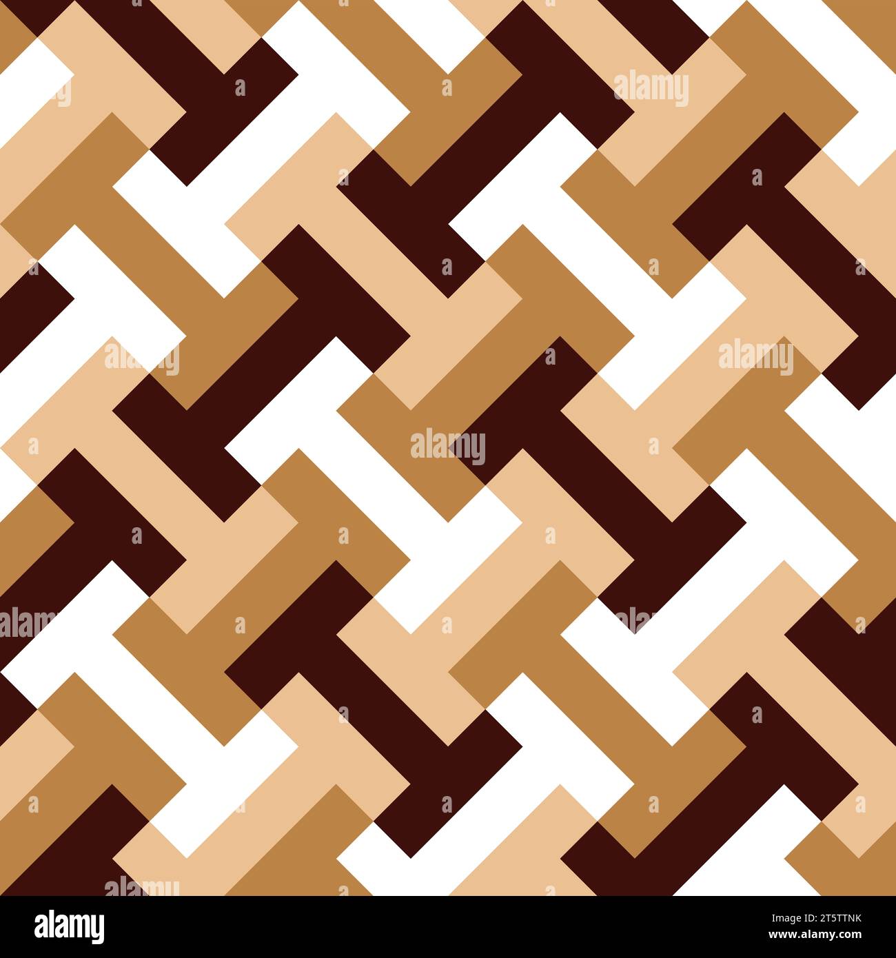 Seamless pattern with geometric motifs in 4 colors Stock Photo