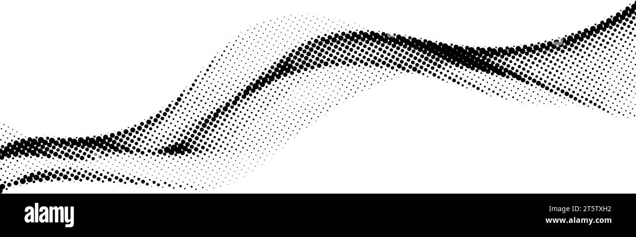 Halftone wave background. Dotted flowing shape wallpaper. Abstract wavy ...