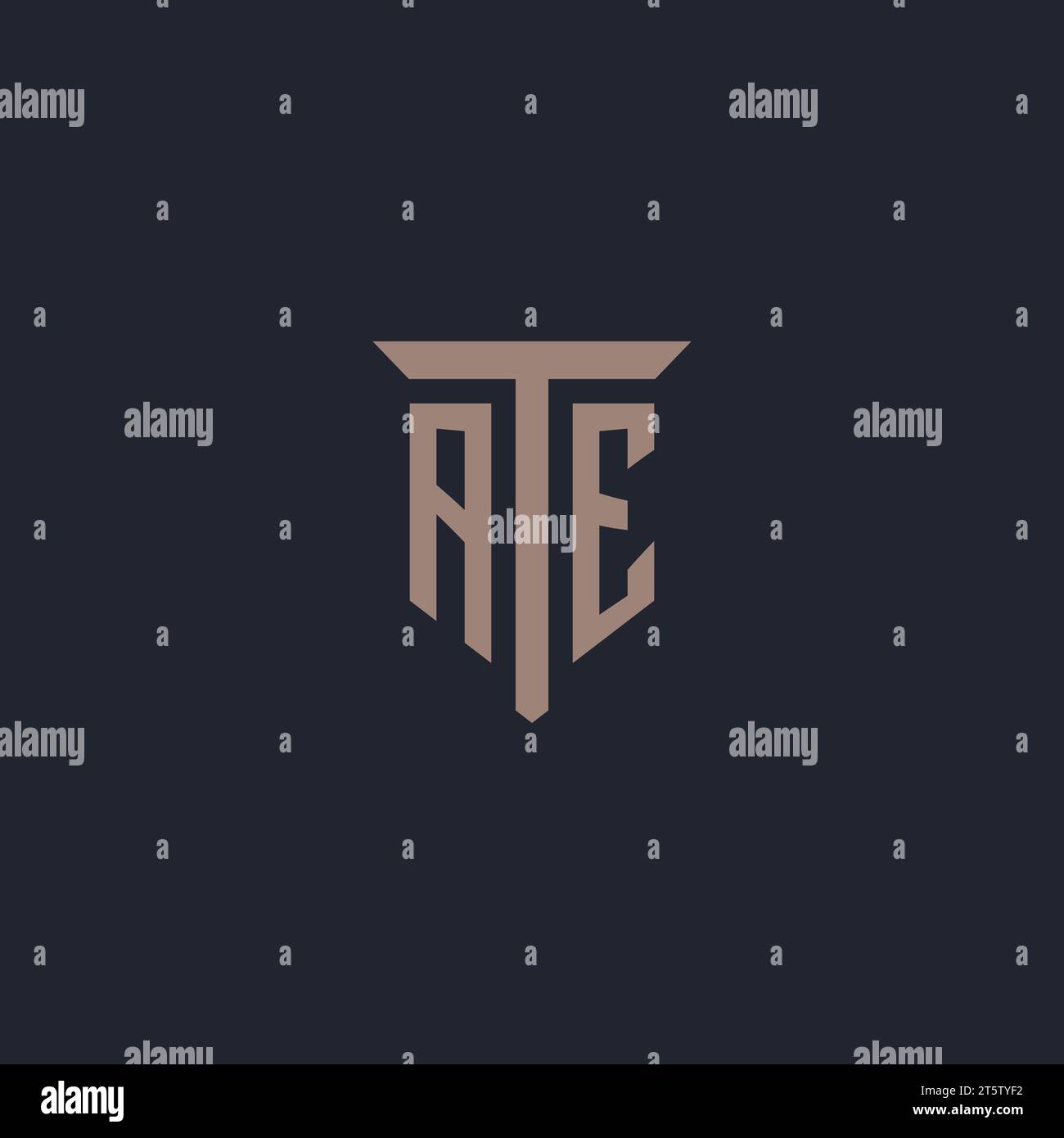AE initial logo monogram with pillar icon design vector Stock Vector