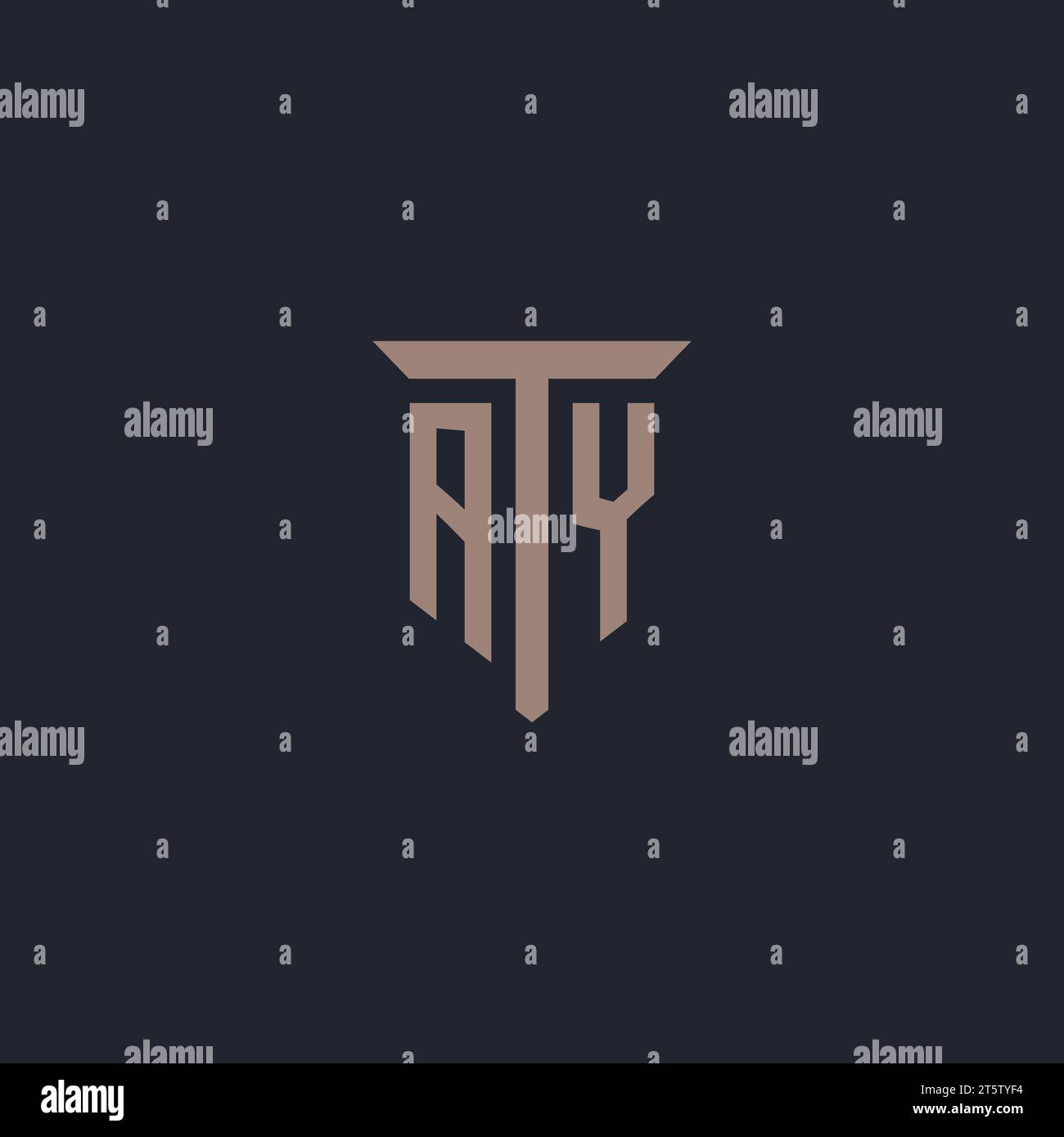 AY initial logo monogram with pillar icon design vector Stock Vector