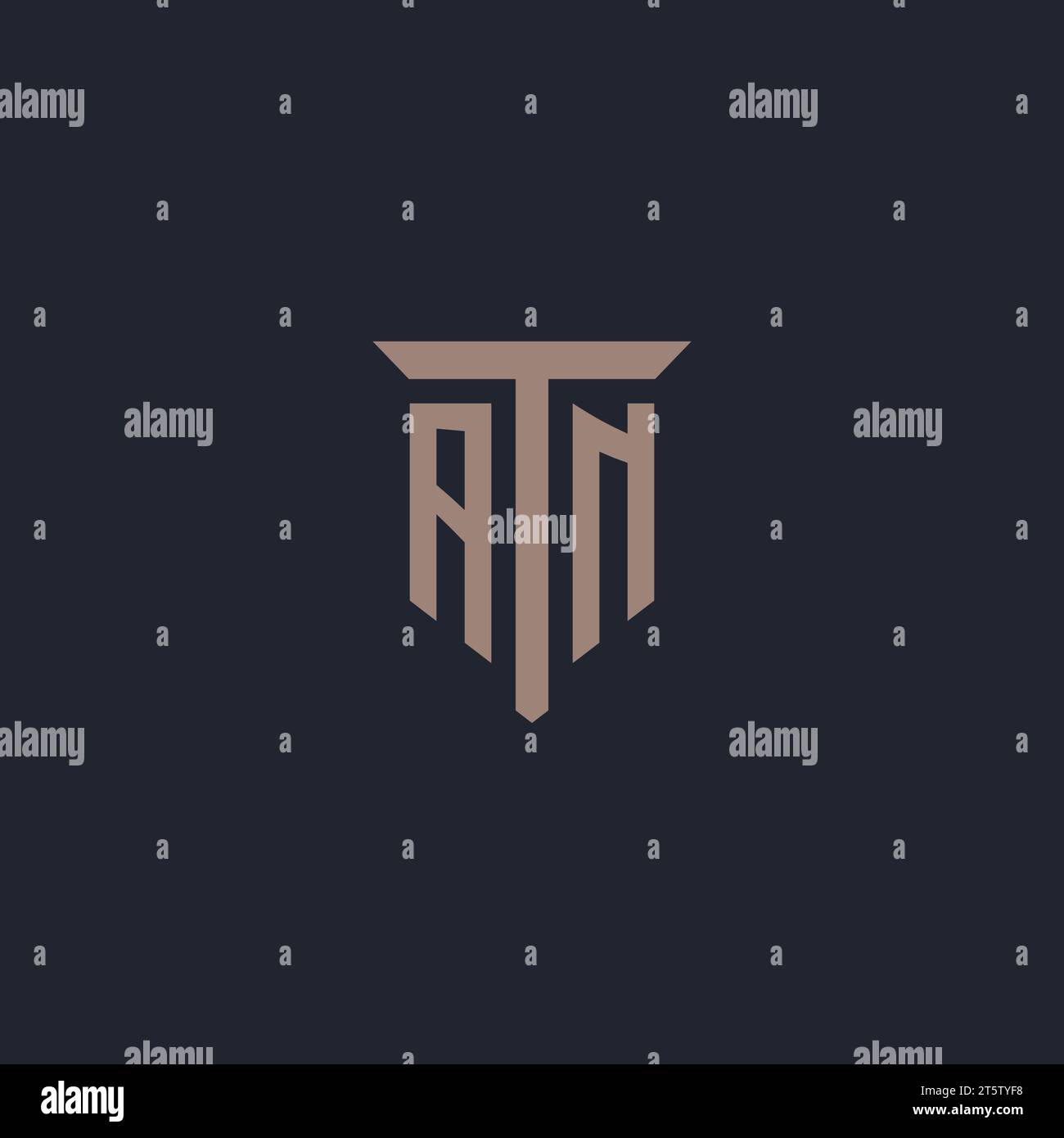 AN initial logo monogram with pillar icon design vector Stock Vector