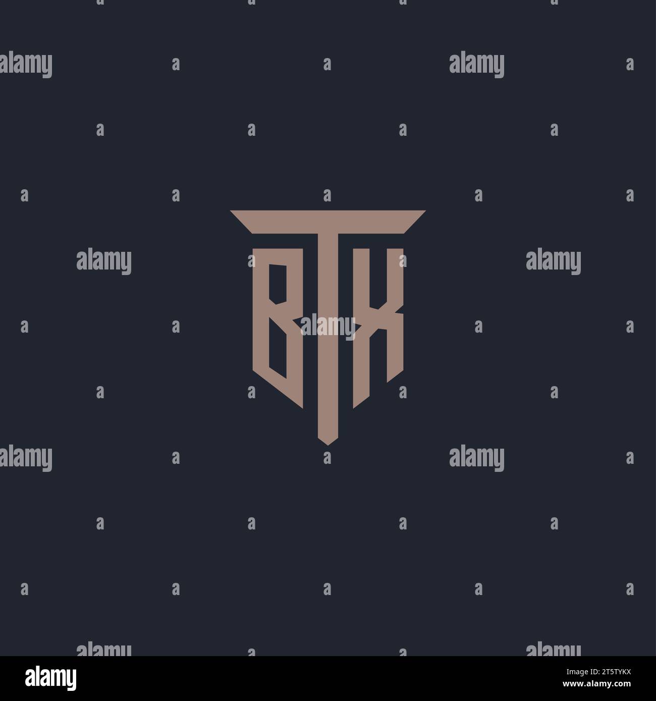 BX initial logo monogram with pillar icon design vector Stock Vector
