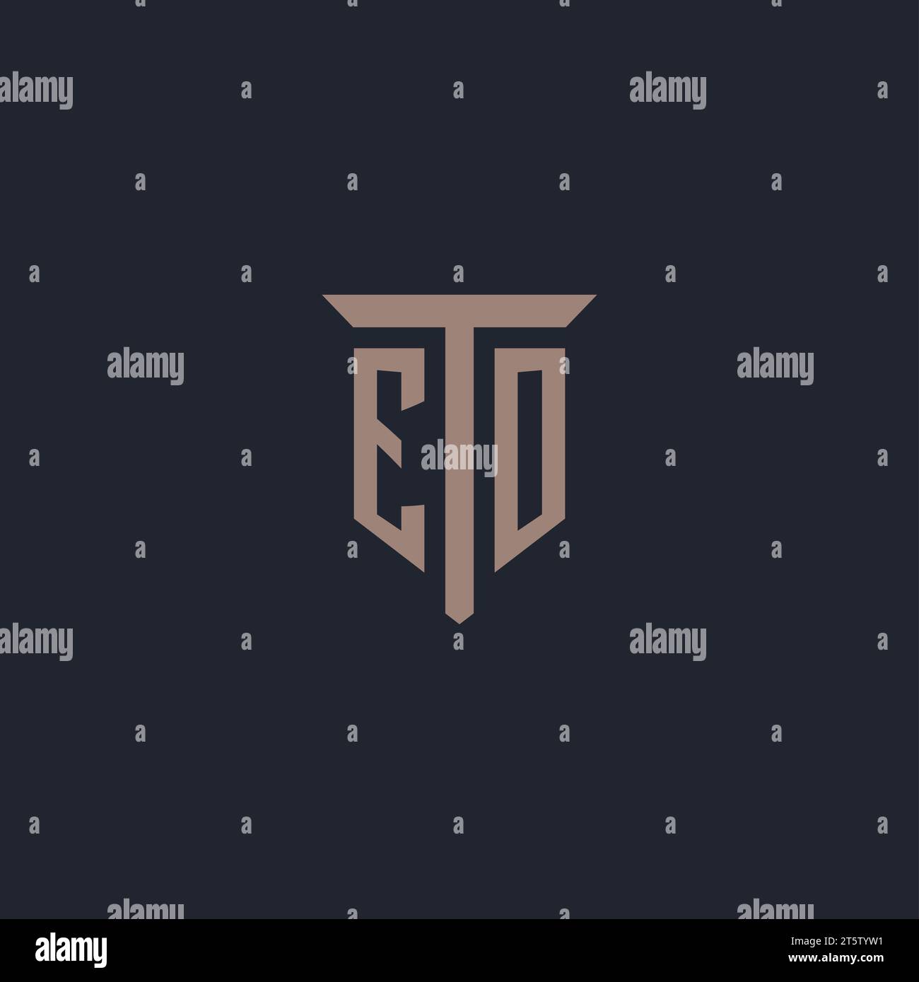 EO initial logo monogram with pillar icon design vector Stock Vector