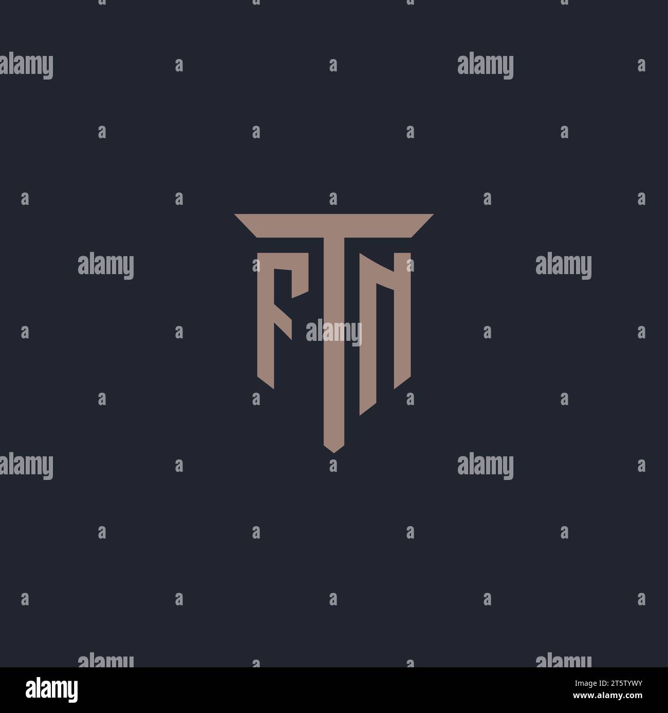 FN initial logo monogram with pillar icon design vector Stock Vector