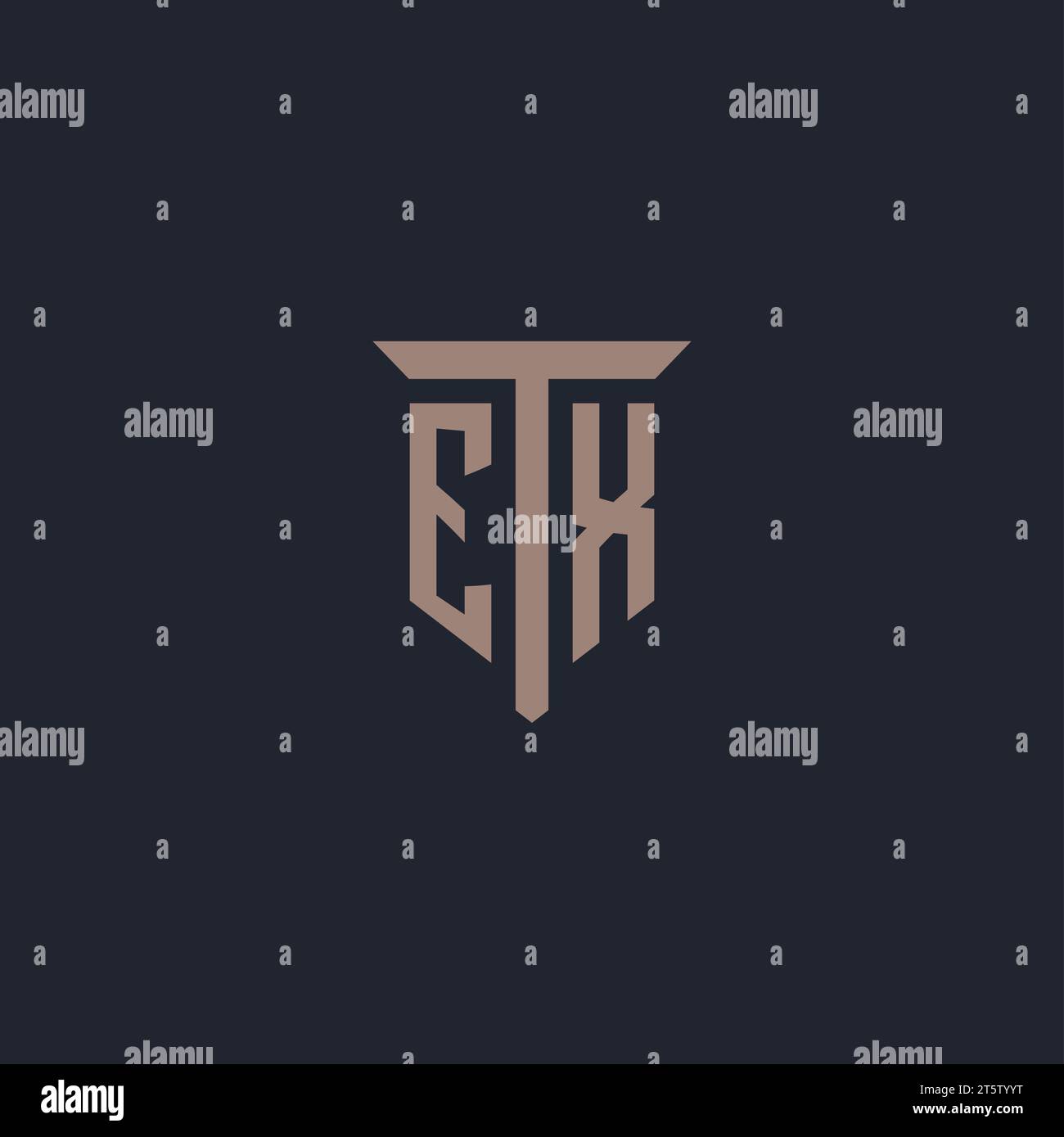EX initial logo monogram with pillar icon design vector Stock Vector