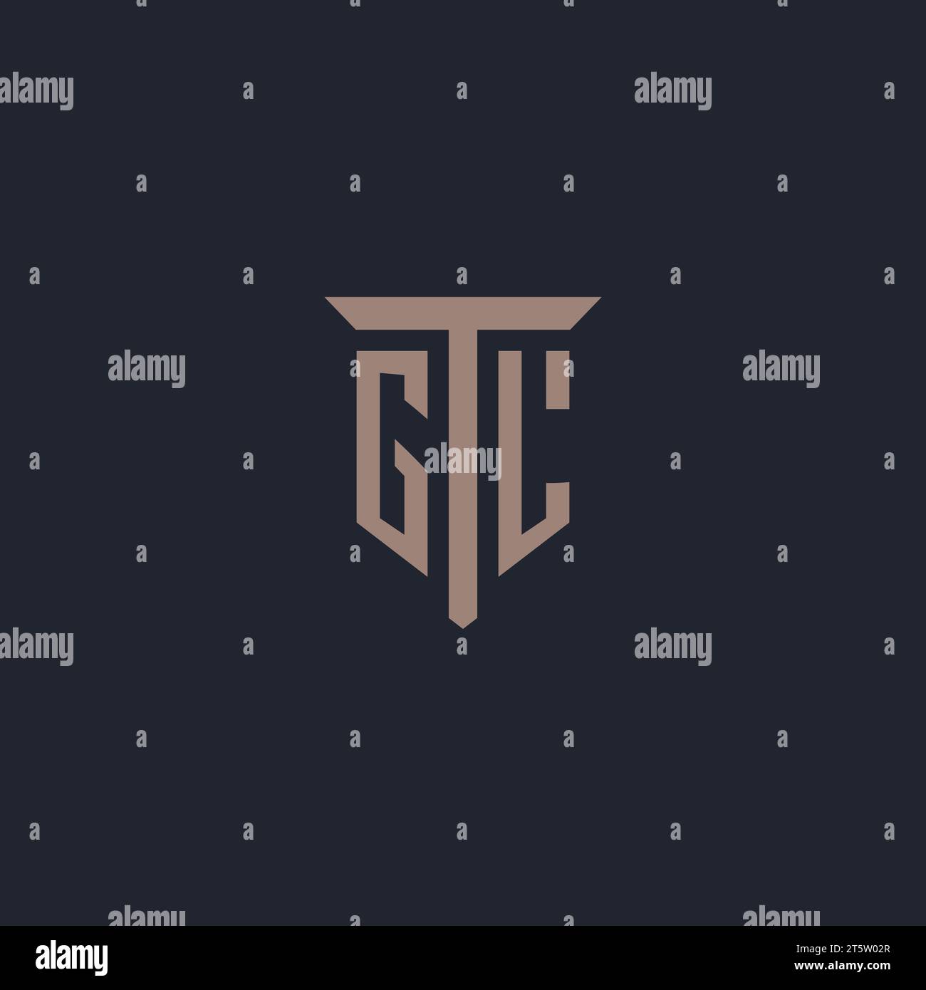 GL initial logo monogram with pillar icon design vector Stock Vector