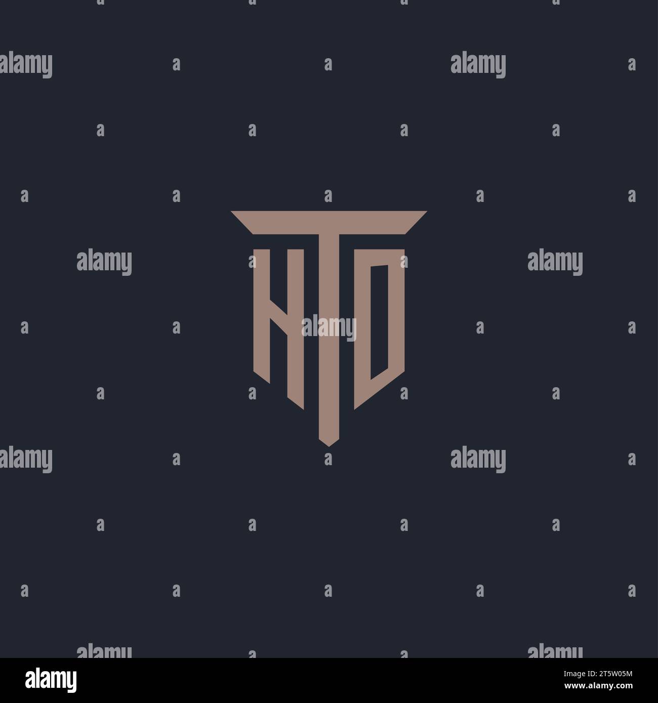 HO initial logo monogram with pillar icon design vector Stock Vector